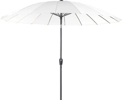 Produktbild von BELIANI Sonnenschirm Beige Stoff ⌀ 255 cm Rund Verstellbarer Neigungswinkel mit Kurbel Winddach Aluminiumgestell Marktschirm Garten Balkon Terrasse
