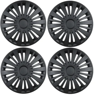 Produktbild von 4x Radkappe 15" zoll Radzierblende Radblende Radkappen Schwarz Matt 20 Speichen