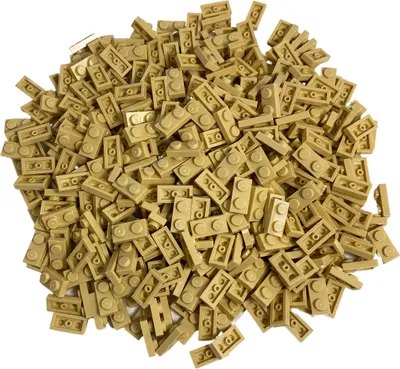 A pile of small, tan LEGO bricks.