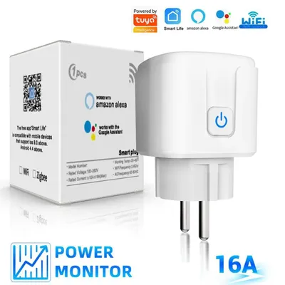 Produktbild von 16A Smart Steckdose mit App Steuerung,WLAN Steckdose,Smart Plug,Kompatibel mit EU Steckdosen,Zeitschaltuhr,Alexa & Google Home Kompatibel