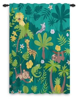 Obrázok produktu pre Záclony do detskej izby s motívom džungle, 135 x 175 cm