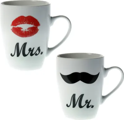 Produktbild von Tassen-Set Mrs. and Mr. aus Porzellan