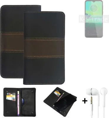 Produktbild von K-S-Trade Handyhülle + Kopfhörer kompatibel mit Motorola Moto G8 Play Schutzhülle Walletcase Bookstyle Tasche Schutz Case Hülle Wallet Cover