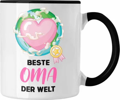 Produktbild von Trendation - Beste Oma Der Welt Geschenk Tasse Kaffeetasse Spruch Lustig von Enkel zum Geburtstag Weihnachten (Schwarz)