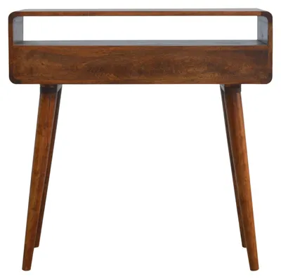 Produktbild von Artisan Furniture Konsole aus Massivholz in geschwungener Form, Kastanienoptik