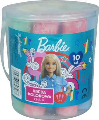 Produktbild von JUMBO-Kreide in einem Eimer mit 10 Stück Barbie Majewski