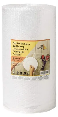 Obrázok produktu pre Bublinková fólia – rolka, šírka 50 cm, dĺžka 25 m – ochranná fólia – na balenie – ochrana – tlmiace vlastnosti