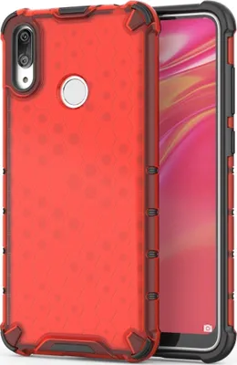 Produktbild von Mobigear Honeycomb  Huawei Y7 (2019) Hülle Hardcase Backcover Stoßfest - Rot