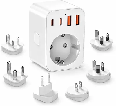 Produktbild von Universeller Reiseadapter für weltweite Reisen zum Laden von elektronischen Geräten