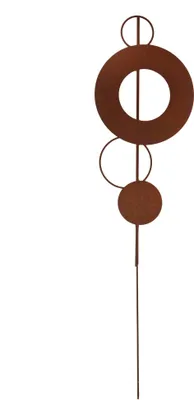 Produktbild von UNUS® Gartenstecker Stab mit Kreisen abstrakt modern Roststecker  Rostoptik