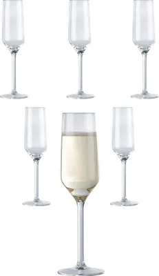 Produktbild von Set-Champagnergläser, 6 Stück, Sektglas, langstielig, Champagner-Flöte aus Trento-Glas, elegant, festlich, spülmaschinenfest