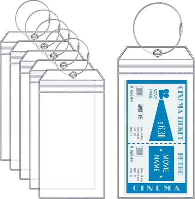 Produktbild von 6 Stück Groß Kofferanhänger für Kreuzfahrten, 19,5 x 10,3 cm Kreuzfahrt Gepäckanhänger mit Edelstahl Schlaufe Transparente Kofferanhänger