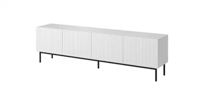 Produktbild von Szafka RTV PAFOS na czarnym stelażu ze stali 200x40x60 biały mat