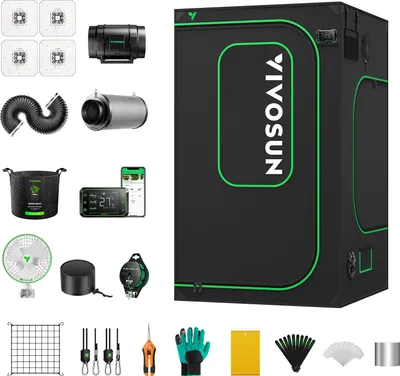 Immagine prodotto di VIVOSUN Smart Grow Kit 120x120x220 660 Watt (Set completo)