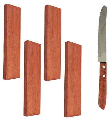 4 Padauk-Holzgriffschalen, 16x4x1 cm, DIY-Messerrohlinge