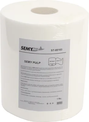 Produktbild von SemyTop Semy Pulp Putztuchrolle - 29 cm - weiß - 300 Blatt - 1 Rolle Putztücher