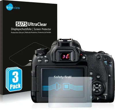 Produktbild von 6x Für Canon EOS 77D Schutzfolie Savvies Displayschutz Display Schutz Folie Klar Transparent