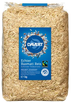 Zdjęcie produktu dla Ekologiczny ryż basmati, brązowy (ryż brązowy) 1 kg