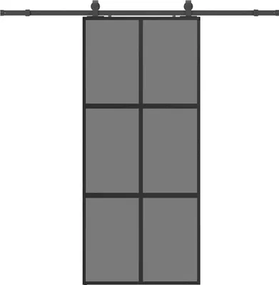 Obrázok produktu pre vidaXL Posuvné dvere s kovaním čierne 90x205 cm tvrdené sklo