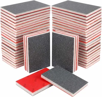 Produktbild von Set mit 36 Schleifschwämmen, Nass- und Trockenschleifpapier in gemischten Körnungen 80/120/180/240/320/400, flexibel und langlebig, geeignet für Metall, Holz und Lackoberflächen