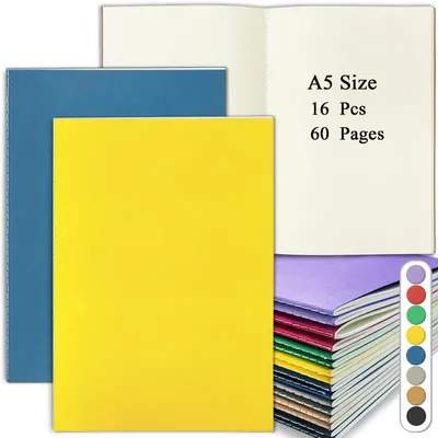 Image de Cahier A5, format 16, papier kraft, 60 pages, couleur crème, disponible en 8 couleurs