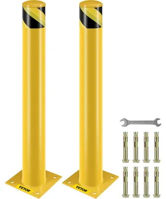 Obrázok produktu pre VEVOR 2 Stk. 91,4 cm Parkplatz-Sicherheitspoller Parkschrankenpfosten, 20 x 20 cm Parkbarriere Parkpfosten, Parkpfosten Verkehrsstraßenröhre Stange, Geeignet für Innen- und Außenbereiche, Parkplätze