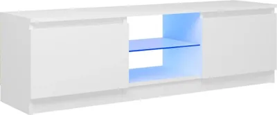 Image de Meuble TV avec lumières LED Blanc 120x30x36 cm