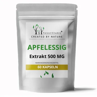 Produktbild von Apfelessig 500mg - 60 Kapseln - Ekstrakt - Apple Cider Vinegar - Forest Vitamin