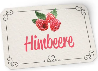 Produktbild von itenga 50 x Marmeladen Etikett Himbeere 4,5x3cm Landhausstil