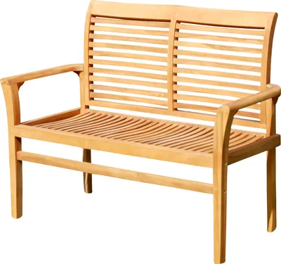 Produktbild von AS-S Teak Design Gartenbank Parkbank Sitzbank 120cm 2-Sitzer Bank Gartenmöbel Holz sehr robust JAV-ALPEN120