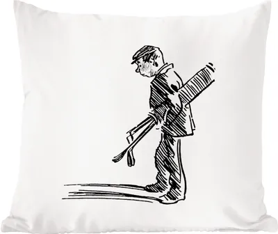 Produktbild von MuchoWow® Zierkissen Sofakissen Wohnzimmer Dekokissen 40x40 cm Jahrgang - Golf - Sport - Foto Kissen - Schlafzimmer Dekoration