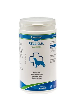 Produktbild von Canina Fell O.K., Hund, Tablet, Haut & Haarkleid, Universal, Vitamin H (Biotin), Topf