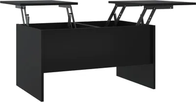 Zdjęcie produktu dla Stolik kawowy, czarny, 80x50x42,5 cm, materiał drewnopochodny