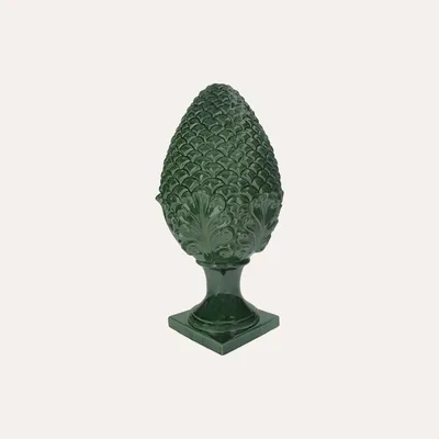 Produktbild von KEYHOMESTORE | Grüner Tannenzapfen aus Keramik, H. 50 cm