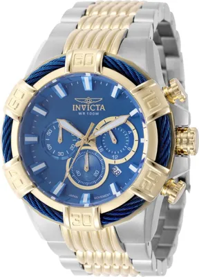 Zdjęcie produktu dla Invicta Bolt 49903 Zegarek Męski - Mechanizm Kwarcowy - Stal Nierdzewna z Niebieską Tarcza - 51 mm