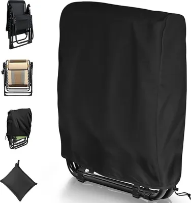 Produktbild von Klappstühle Abdeckung,Gartenstühle Abdeckung UV-Beständig,Gartenstühle Schutzhülle 210D Oxford Gewebe Schutzhülle für Gartenliege 96*94*34 cm