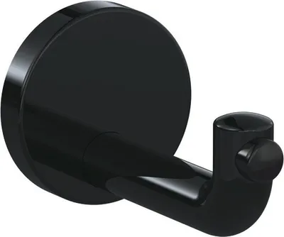 Produktbild von Hewi Einzelhaken 477.90.035 90 Polyamid Durchmesser 70mm tiefschwarz mit Türpuffer schwarz - 477.90.035 90