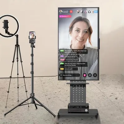 Obrázek produktu pro Stojan na televizi - Televizní nábytek - Držák na televizi - Televizní vozík - Mobilní stojan na televizi - Nastavitelná výška - Otočný s brzdou