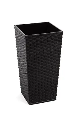 Zdjęcie produktu dla Doniczka LAMELA Doniczka FINEZJA RATAN 35 x 35 cm, wysokość 68 cm, czarna