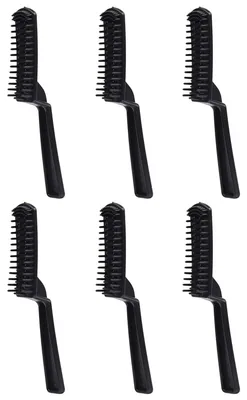 Immagine prodotto di Pennello per tinta per capelli - Manico zigzag - 6 pezzi - Nero - Per parrucchiere e uso domestico