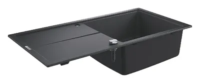 Produktbild von GROHE K400, Aufsatzwanne, Rechteckig, Quarzkomposit, Schwarz, 1 Becken, Rechteckig