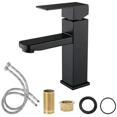 Image de Solidchoice - Robinet de bidet noir mat avec matériel de raccordement