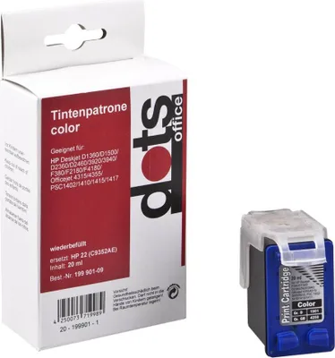 Produktbild von dots color Druckerpatrone kompatibel zu HP 22 (C9352AE)