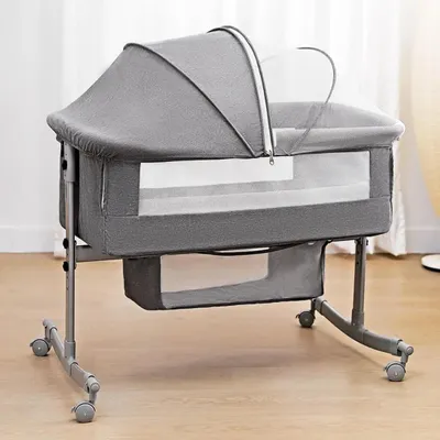 Productafbeelding van Elektrisch Babybed - Babybed - Babybedje - Wieg - Ledikant - Schommelbed - 3-in-1 - Verstelbare Hoogte
