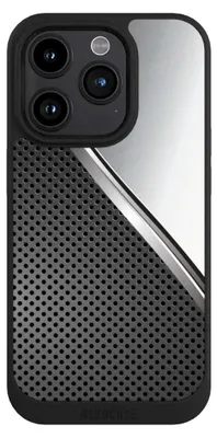 Produktbild von NIVOCASE Handyhülle für Apple iPhone 15 Pro  Hülle NIVOpure Case Schwarz Carbon Metall Stahl