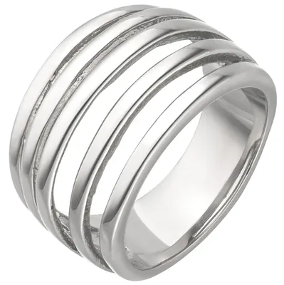 Produktbild von Breiter Ring Damenring 5-reihig aus Edelstahl Edelstahlring Breite 13,9mm Innenumfang 56mm Ø17.8mm