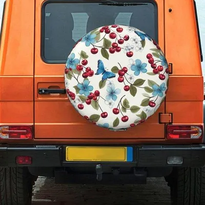 Productafbeelding van Reservewielhoes - Bandenhoes Wielbescherming - Voertuig Beschermen - Waterdicht Zonbestendig - 17 inch - Kersenblauw