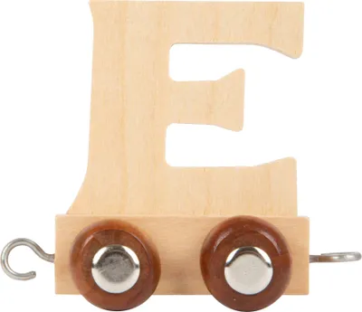 Zdjęcie produktu dla Small Foot Design 7464 Drewniany pociąg z literami, wagon z literą E, naturalny (1 szt.)