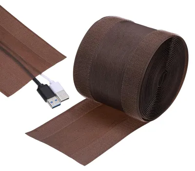 Kabelabdeckung für Teppich und Boden, 5 m, braun