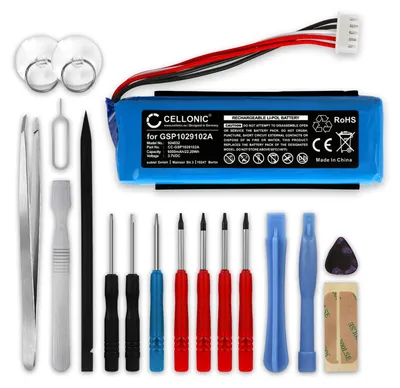 Produktbild von CELLONIC 1x Akku für Lautsprecher Kompatibel mit JBL Charge 3 (2016), GSP1029102A - (6000mAh, 3.7V) + Werkzeug-Set